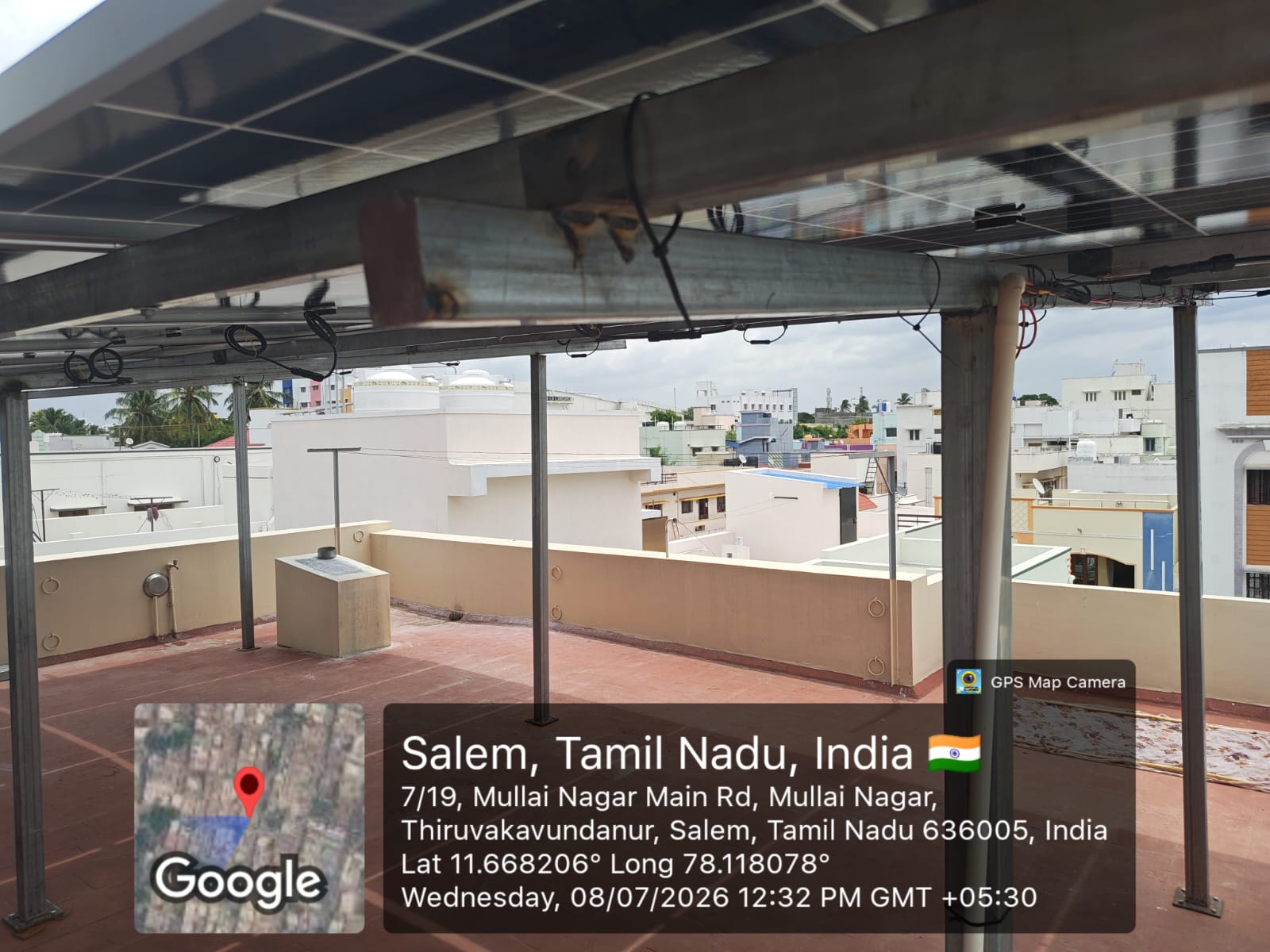 Carport-style rooftop shading — Mullai Nagar, Salem